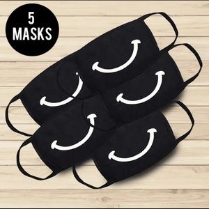 Smile Face Masks, Cute, Washable, 5